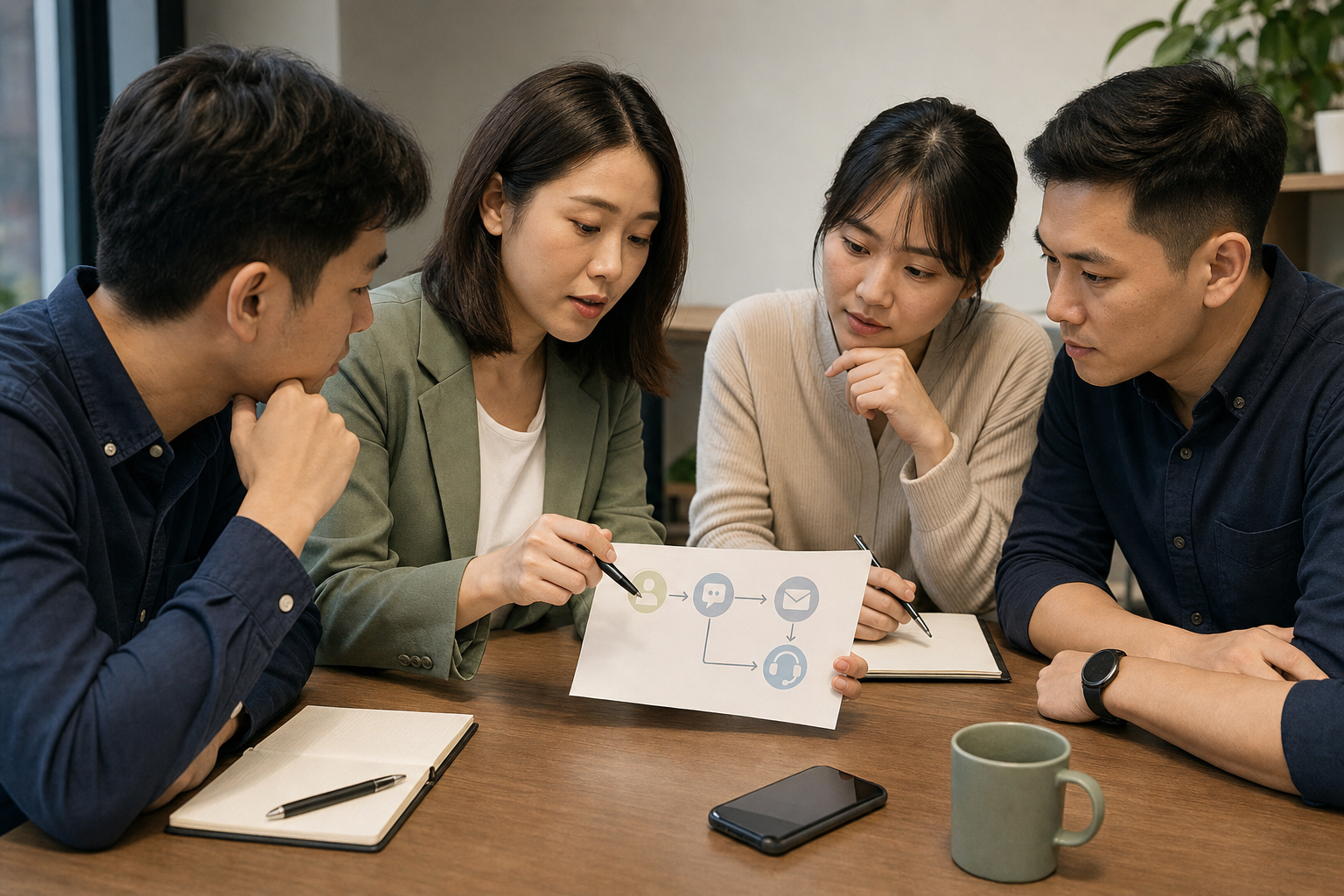社群客服與電商團隊共同核對顧客聯絡流程,呈現品牌如何建立一致且可驗證的反詐路徑。